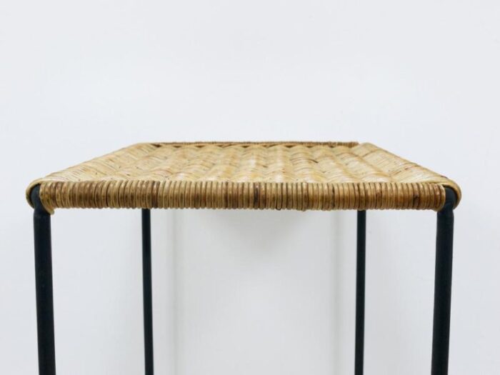 long side table in rattan and wicker attributed to carl aubock austria 1950s 5103