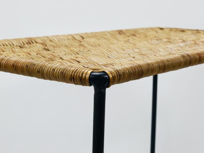 long side table in rattan and wicker attributed to carl aubock austria 1950s 5986