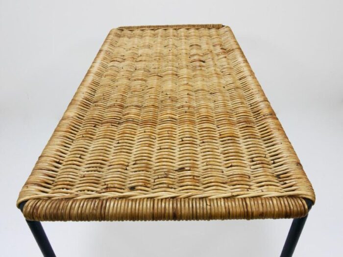 long side table in rattan and wicker attributed to carl aubock austria 1950s 6883