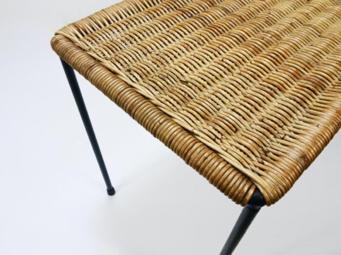 long side table in rattan and wicker attributed to carl aubock austria 1950s 7185