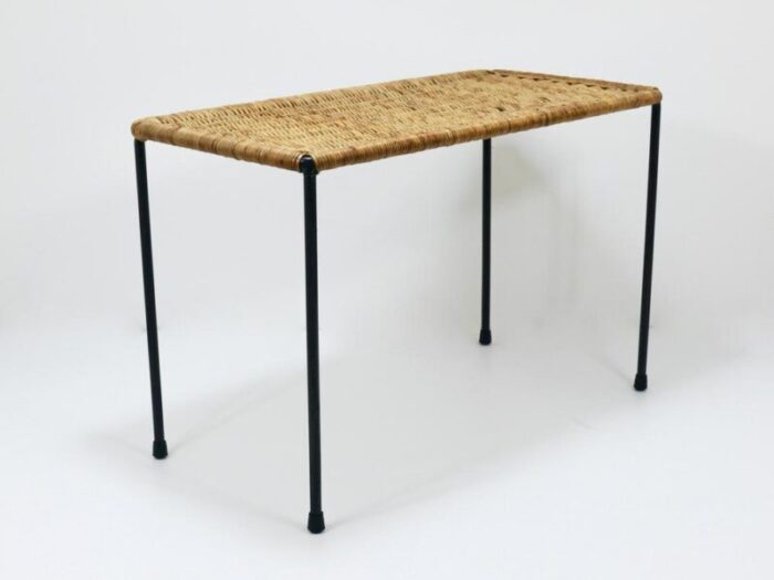 long side table in rattan and wicker attributed to carl aubock austria 1950s 7819