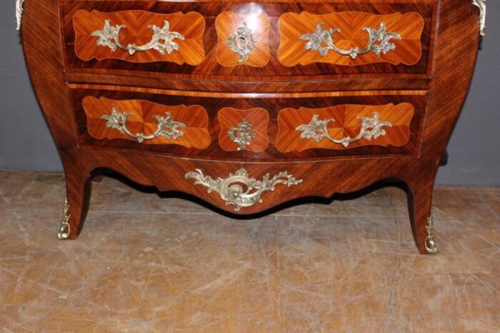 louis xv style commode in marquetry 1940s 5438