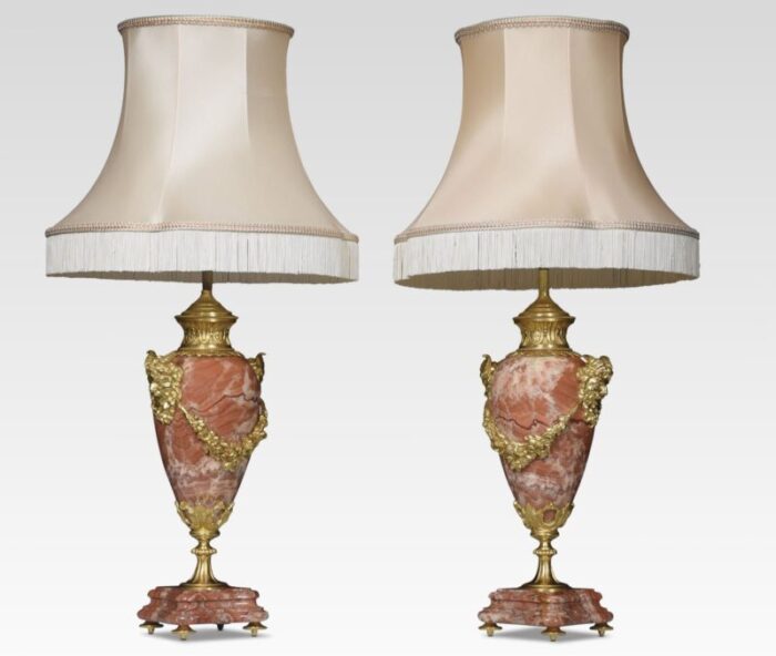 marble vase form table lamps set of 2 1