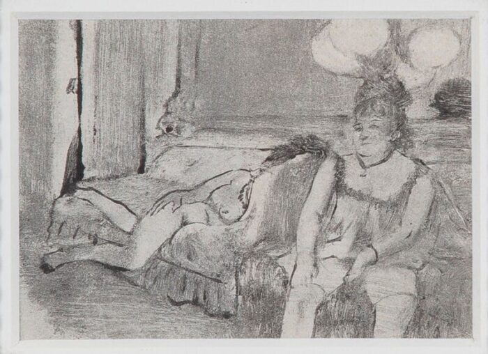 matted and framed degas print in small vintage frame 5868