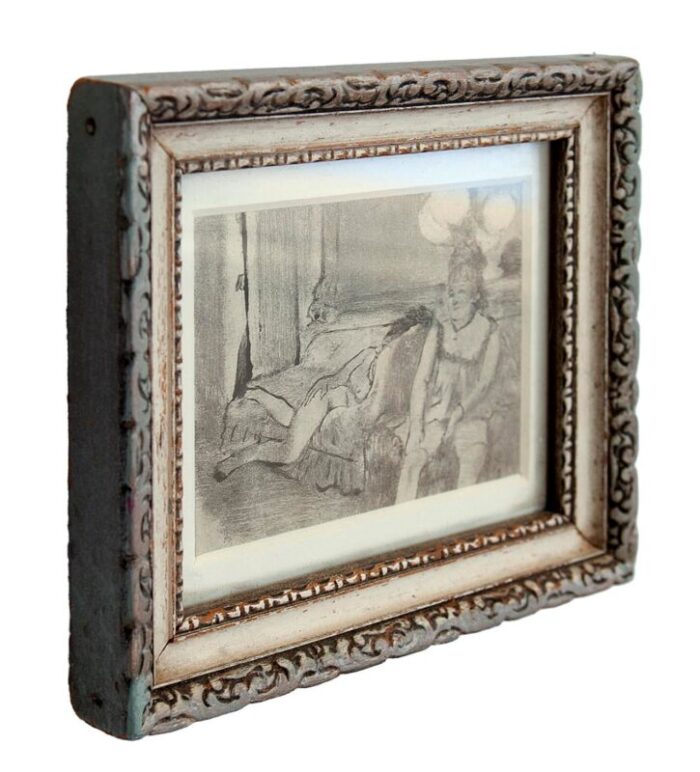 matted and framed degas print in small vintage frame 8961