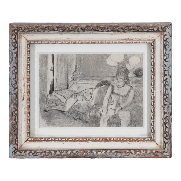 matted and framed degas print in small vintage frame 9856