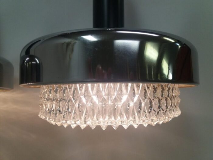 metal chandeliers from napako 1970s set of 2 6