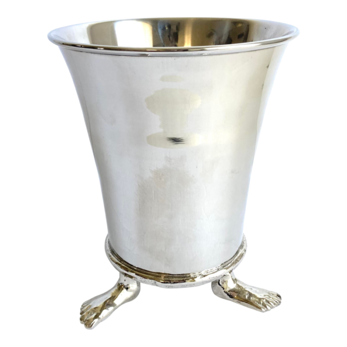 michael aram foot ice bucket hands and feet footed silver tone metal wine champagne rare vintage 6043