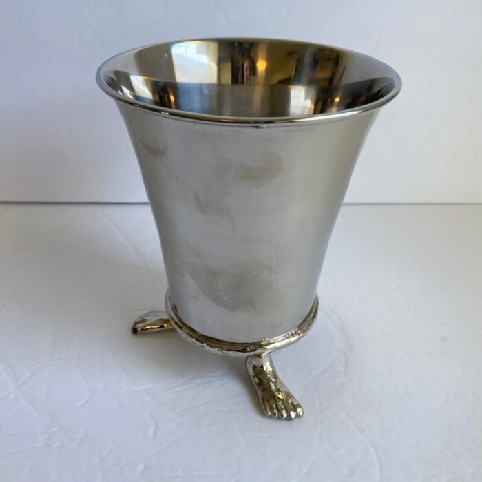 michael aram foot ice bucket hands and feet footed silver tone metal wine champagne rare vintage 7271