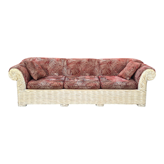 michael taylor style palm beach cerused rattan sofa 8244