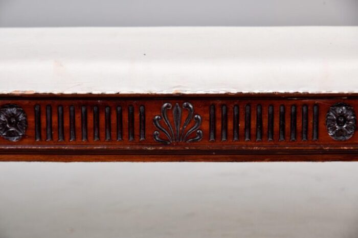 mid 19th century english upholstered mahogany window seat with reeded detail 5746