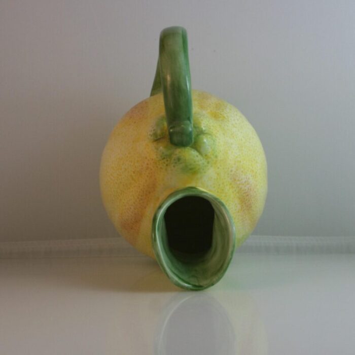 mid 20t century japan sculpted ceramic hand painted pear pitcher 0767