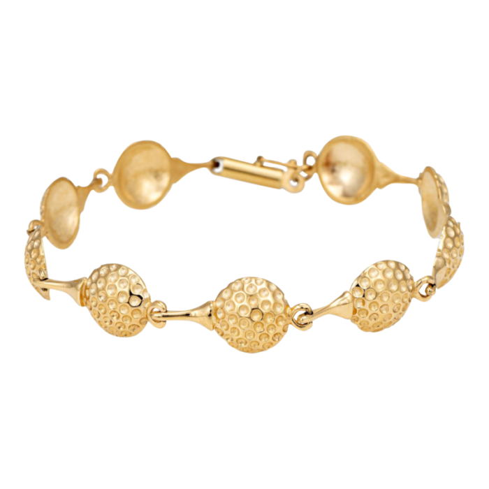 mid 20th century golf ball 14k yellow gold 7 fine sporting jewelry links stacking bracelet 7479