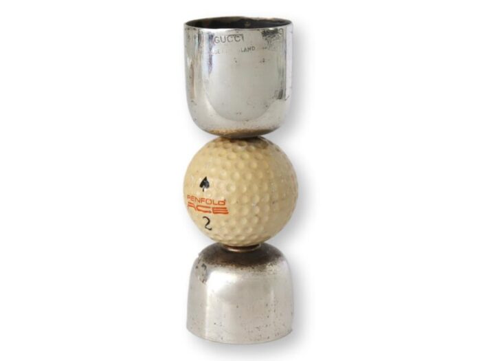 mid 20th century gucci penfold golf ball double cocktail jigger 2923