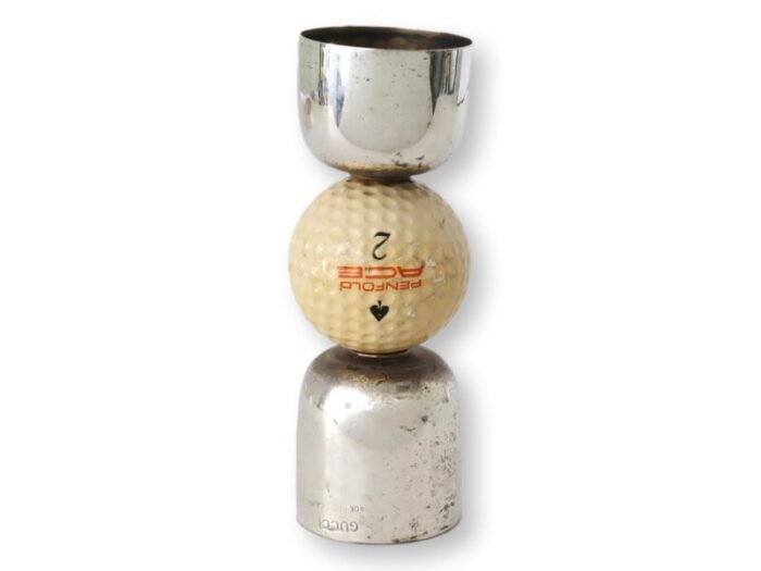 mid 20th century gucci penfold golf ball double cocktail jigger 5531