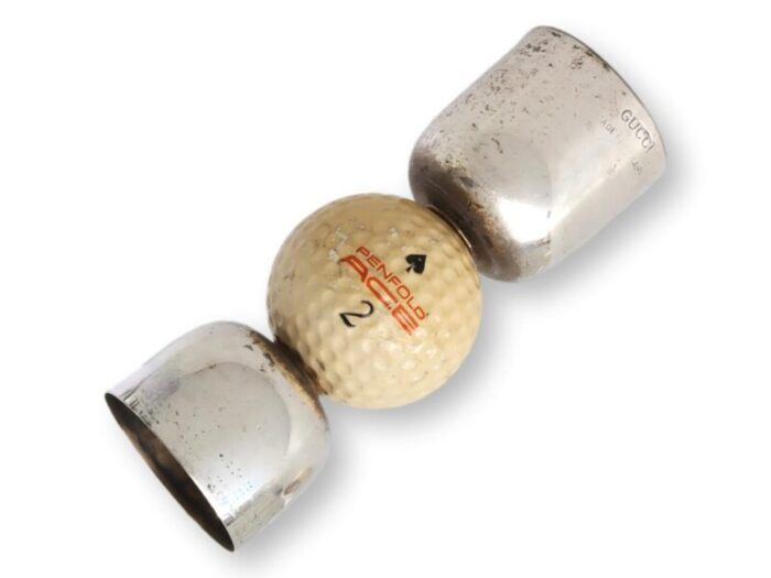 mid 20th century gucci penfold golf ball double cocktail jigger 9557