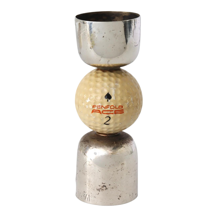 mid 20th century gucci penfold golf ball double cocktail jigger 9929