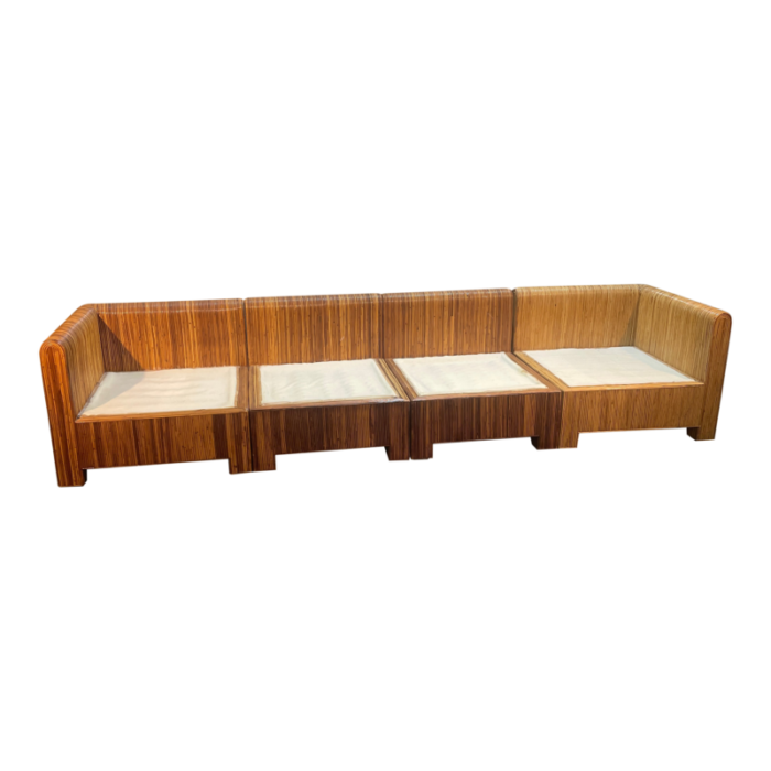 mid 20th century modern pencil reed sectional 4881