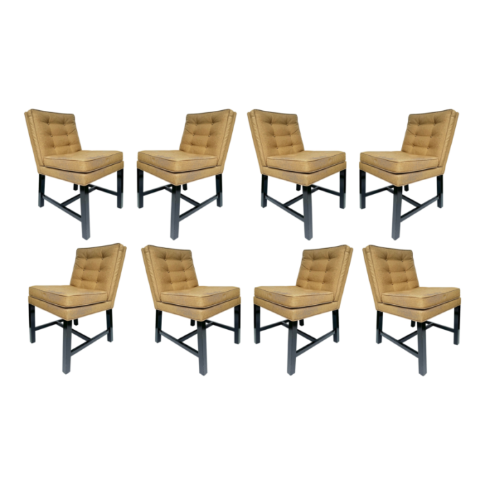 mid 20th century set of 8 mid century upholstered dining chairs harvey probber attributed 0095