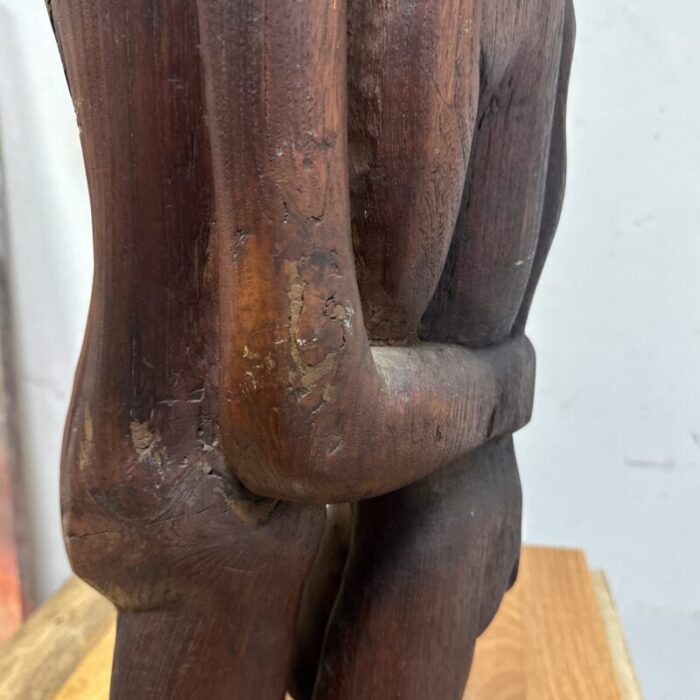 mid 20th century unsigned art wood sculpture lovers embrace 2148