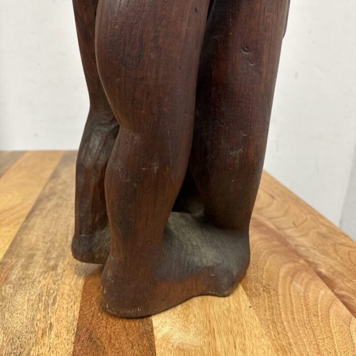 mid 20th century unsigned art wood sculpture lovers embrace 4792