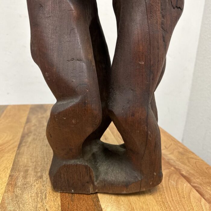 mid 20th century unsigned art wood sculpture lovers embrace 6179