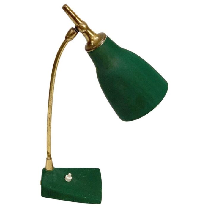 mid century adjustable green brass and cast iron table lamp by gebrueder cosack 1950s 1