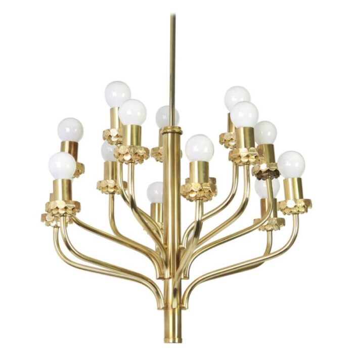 mid century brass chandelier from staff 1970s 1