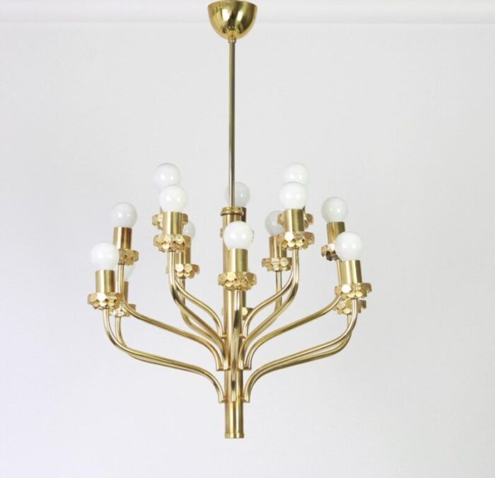 mid century brass chandelier from staff 1970s 2