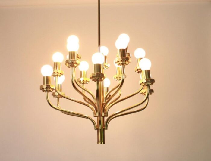 mid century brass chandelier from staff 1970s 5