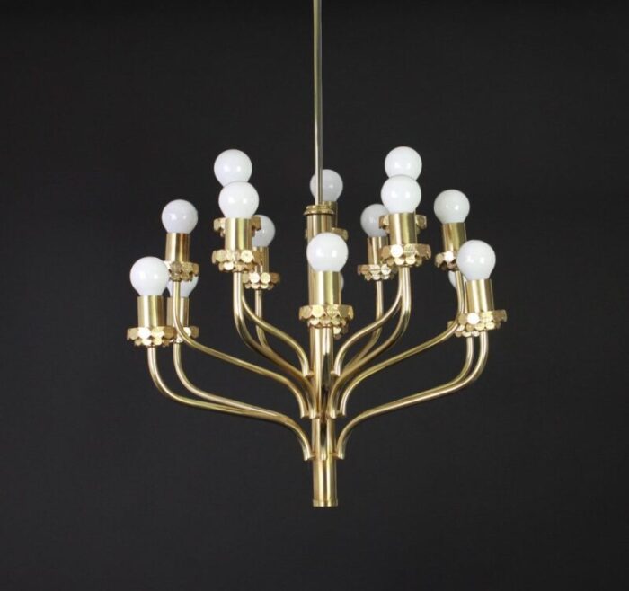 mid century brass chandelier from staff 1970s 6