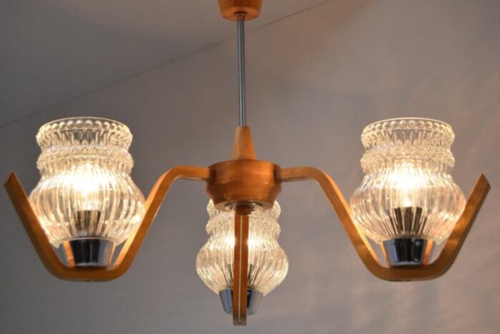 mid century ceiling lamp from drevo humpolec 1970s 10