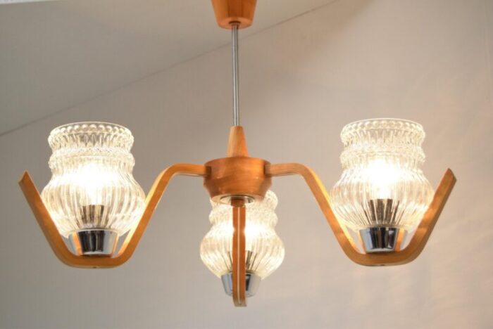 mid century ceiling lamp from drevo humpolec 1970s 2