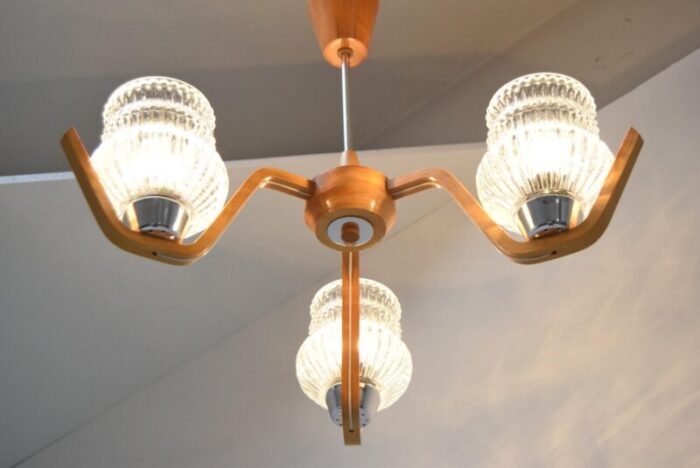 mid century ceiling lamp from drevo humpolec 1970s 3