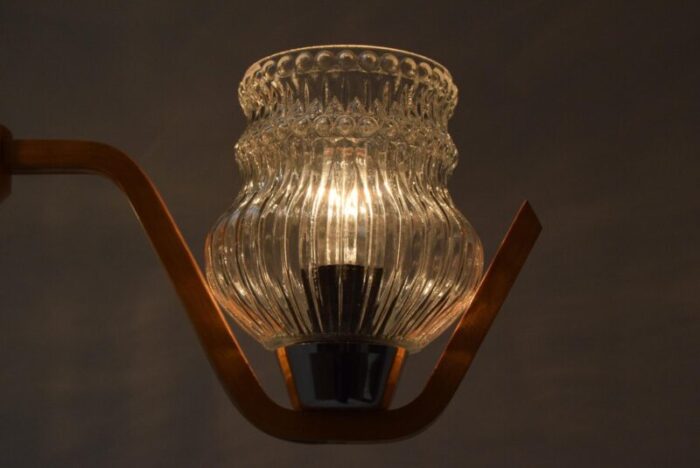 mid century ceiling lamp from drevo humpolec 1970s 4