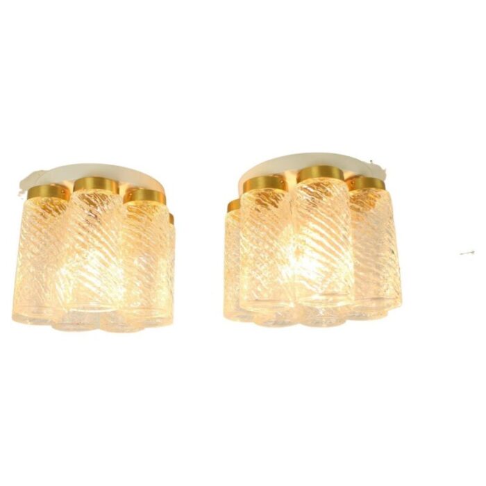 mid century ceiling lamps from napako 1970s set of 2 2