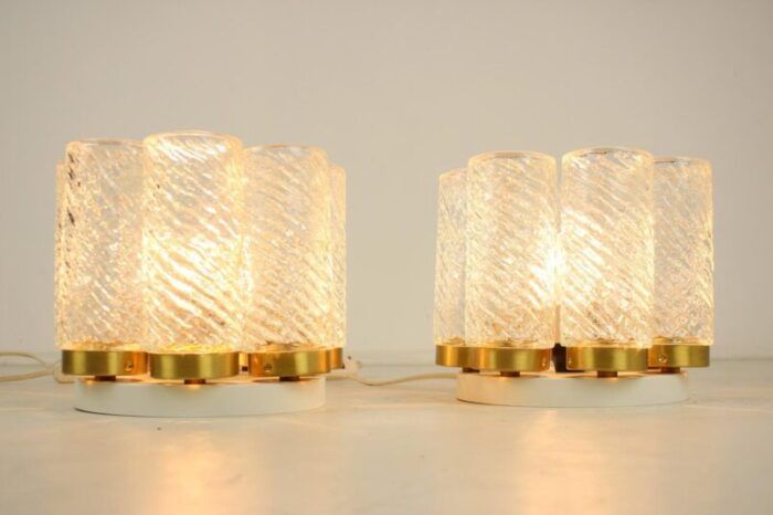 mid century ceiling lamps from napako 1970s set of 2 7