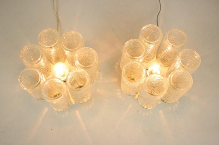 mid century ceiling lamps from napako 1970s set of 2 9