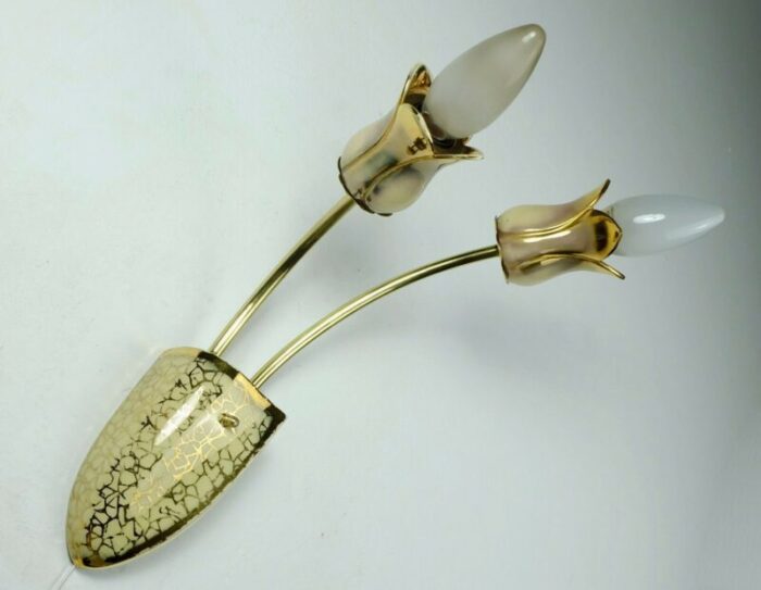 mid century ceramic brass wall light 1950s 10