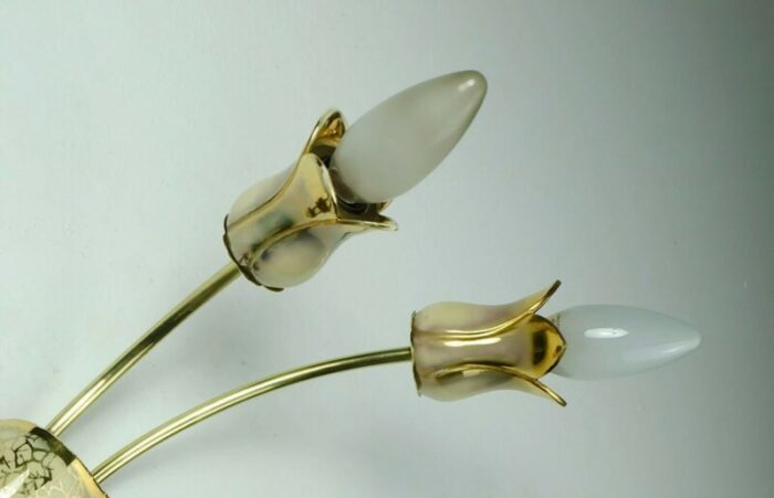 mid century ceramic brass wall light 1950s 3