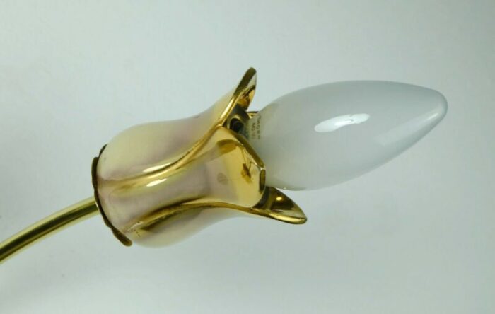 mid century ceramic brass wall light 1950s 6