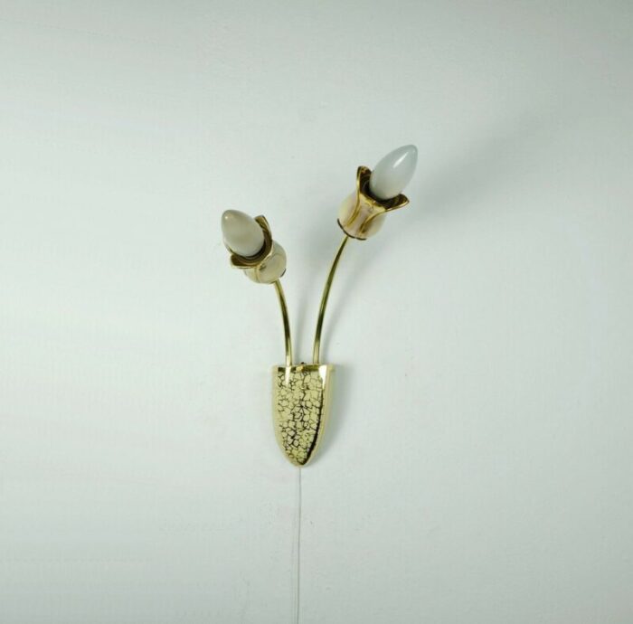 mid century ceramic brass wall light 1950s 7