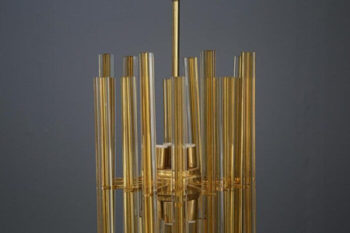 mid century chandelier in gilded glass from venini 1950s 11