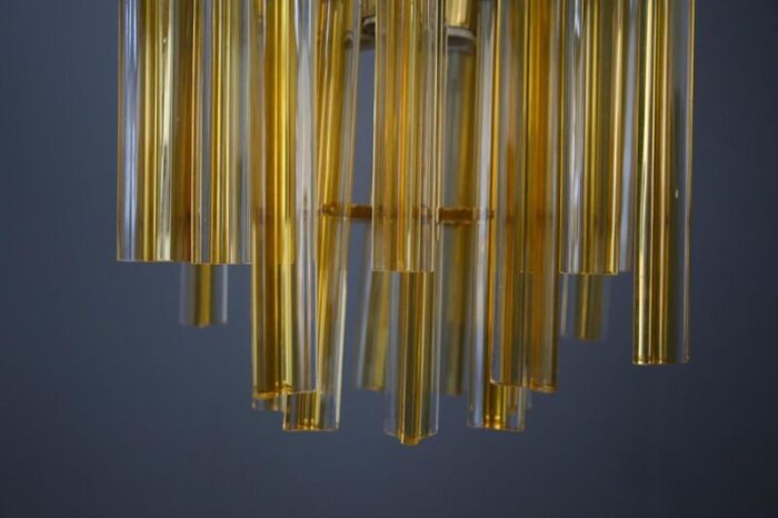 mid century chandelier in gilded glass from venini 1950s 2