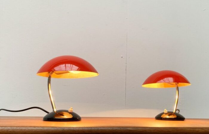 mid century czech minimalist table lamps by josef hurka for drukov brno set of 2 2