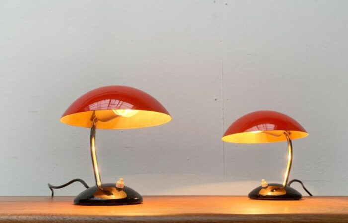 mid century czech minimalist table lamps by josef hurka for drukov brno set of 2 35