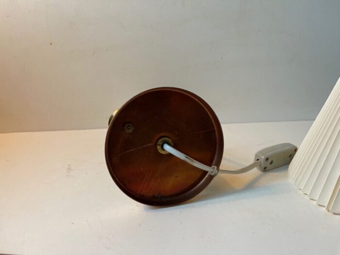 mid century danish copper and brass water pump table lamp 1960s 5