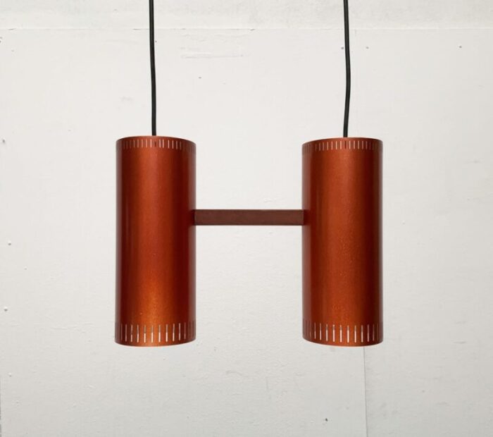 mid century danish cylinder ii pendant lamp by jo hammerborg for fog morup 1