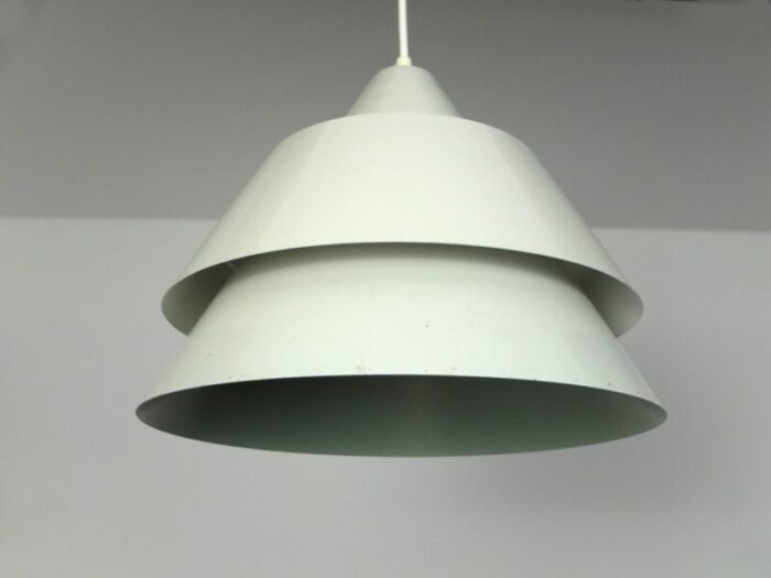 mid century danish light gray zone pendant lamp by jo hammerborg for fog menup 1960s 1