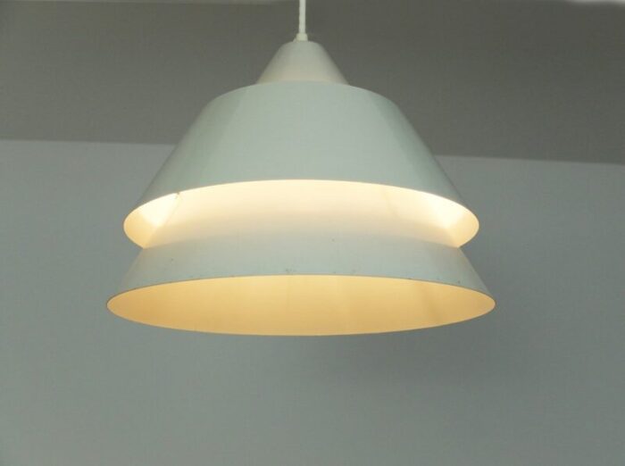 mid century danish light gray zone pendant lamp by jo hammerborg for fog menup 1960s 4